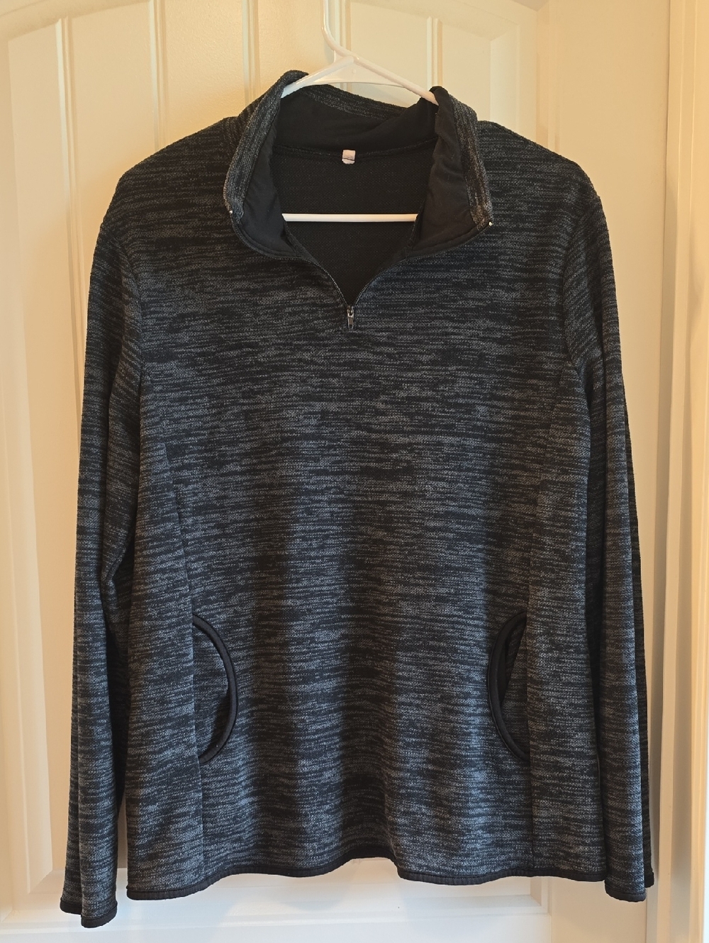 Women's Heathered Quarter-Zip Pullover Hoodie - Dark Gray